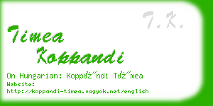 timea koppandi business card